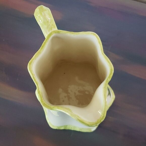 Vintage Hand-Painted Floral Decorative Ceramic Pitcher - Picture 3 of 8